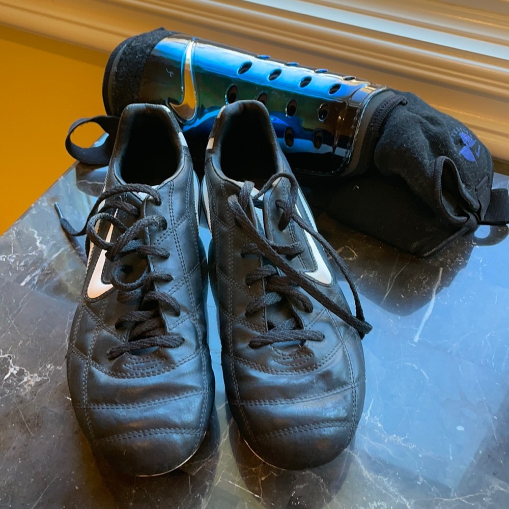 Nike Soccer Shoes with shin guards